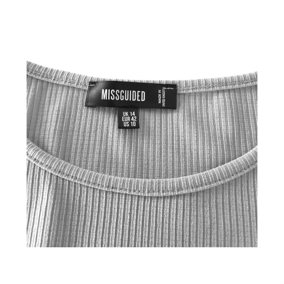 Missguided - Petite Gray crew-neck Crop Top - Picture 10 of 10
